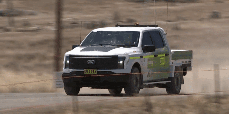 Ford F-150 Lightning rolls onto site at Uungula Wind Farm